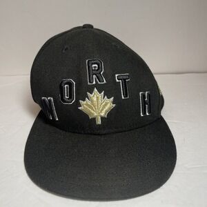 Toronto Raptors Fitted Hat - Black - The North City Edition New Era Rare Sz 7.5
